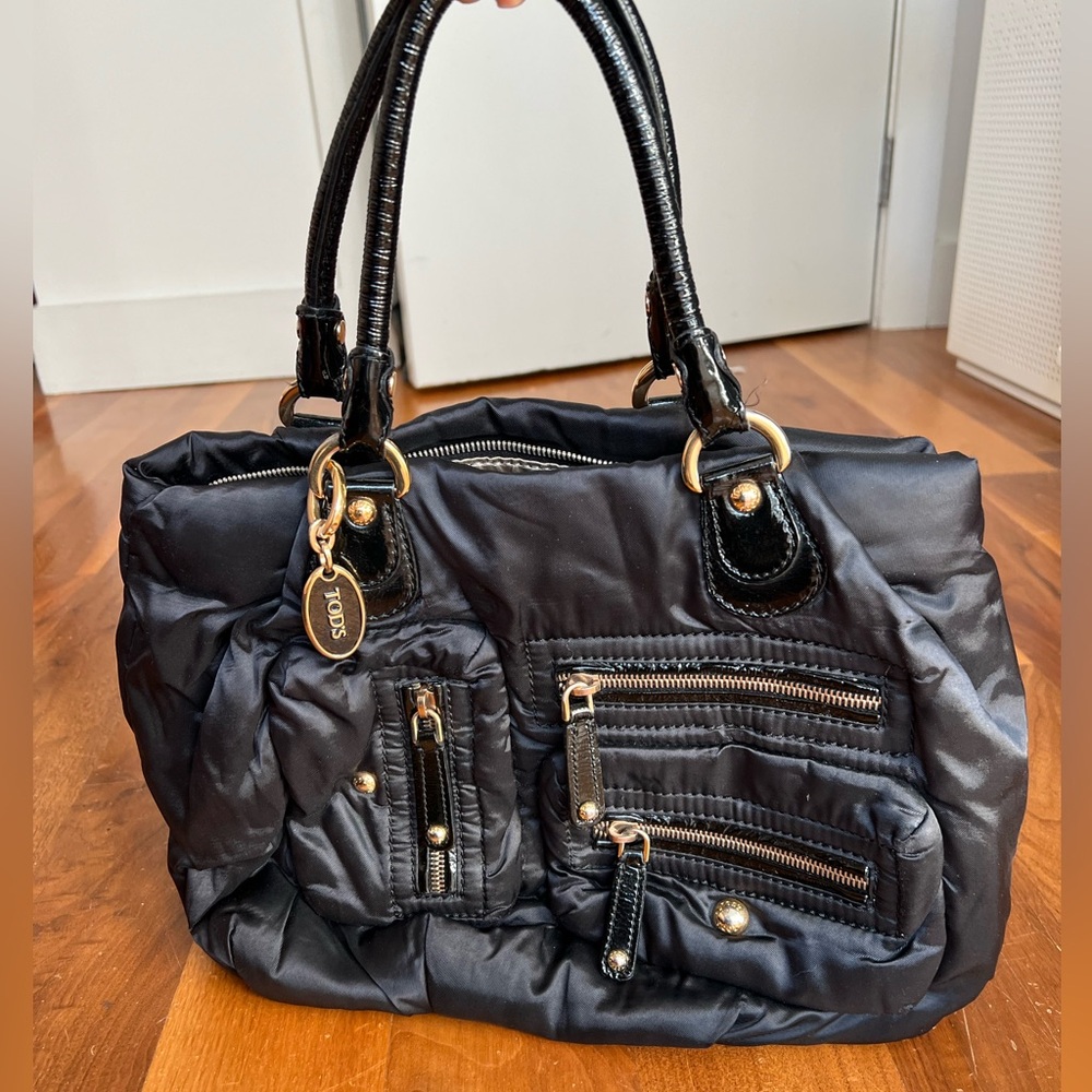 Tod’s Handbag Nylon Tote bag Black Multi-Compartments